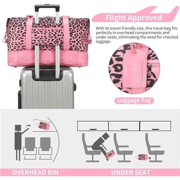 Weekender Bag For Women With Shoe Compartment LargeCapacity Travel Overnight Bag - Picture 6 of 7
